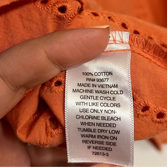 A.N.A ruffle sleeve/ sleeveless eyelet coral boho top- Size L - Picture 10 of 10